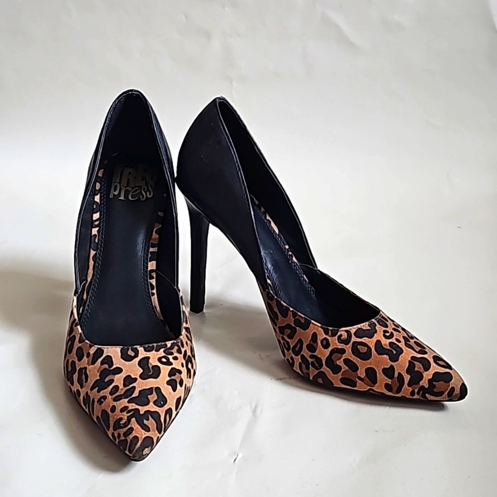 Free Press Leopard Print Heels, Women's Size 8.5